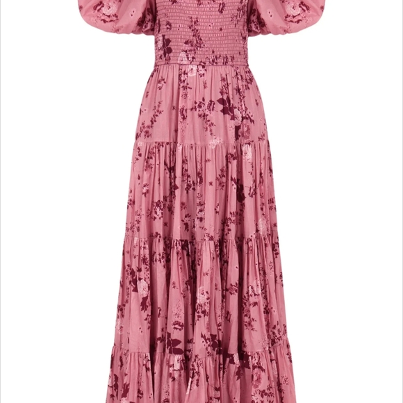 JessaKae Pink Luna Tiered Maxi Dress Size XL - Picture 2 of 3